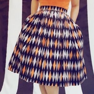Pinup couture Harlequin Halloween skirt